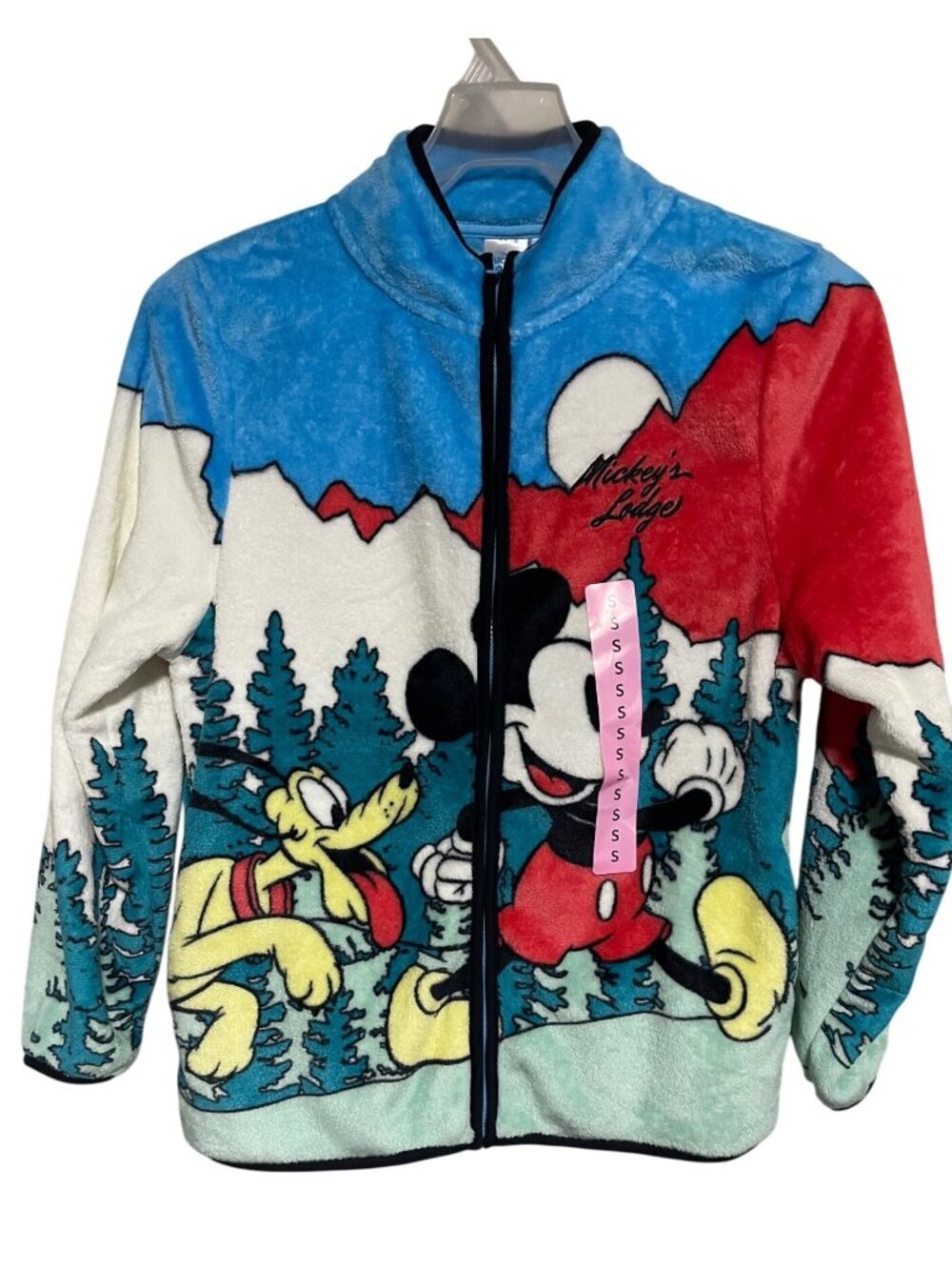 Disney Mickey Mouse & Friends Womens Sherpa Fleece Jacket Zip-Up S
